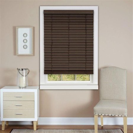 EYECATCHER 43 x 64 in. Cordless GII Madera Falsa 2 in. Faux Wood Plantation Blind - Mahogany EY2511786